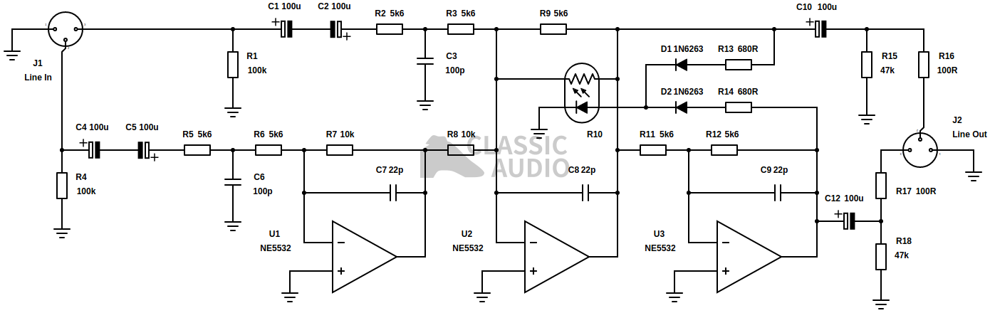 Shunt feedback balanced optical limiter circuit